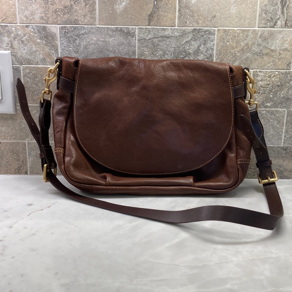 Dooney & Bourke Dark Brown Genuine Leather Crossbody Bag